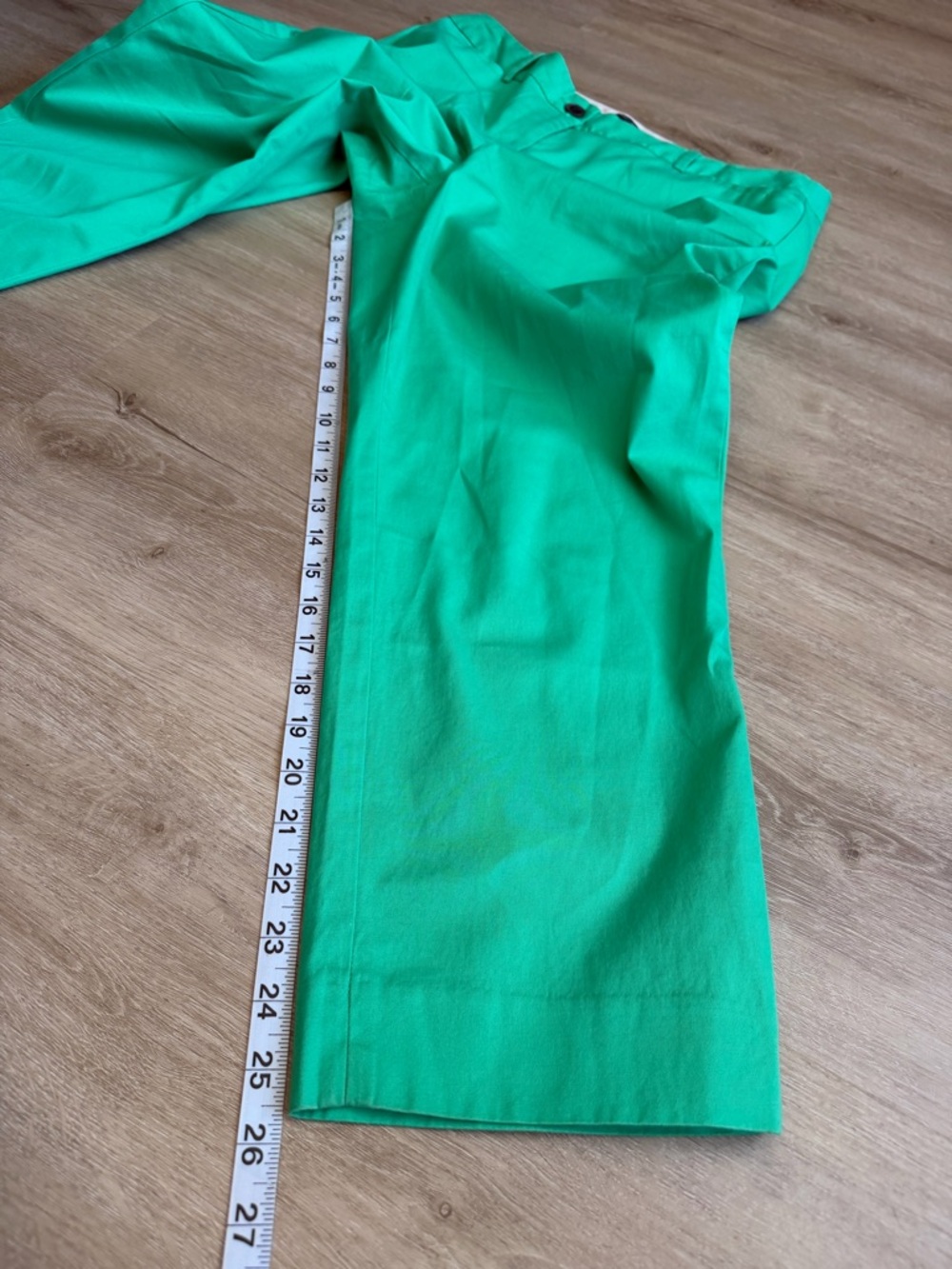 Talbots The Perfect Crop Curvy Pants Green Women’s Size 12 Cotton Spring Summer - Picture 5 of 7
